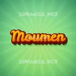 moumen in Green Rays style - 3D name wallpaper