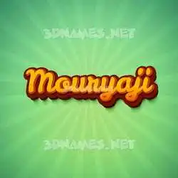 mouryaji in Green Rays style - 3D name wallpaper