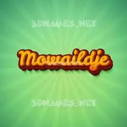 mowaildje in Green Rays style - 3D name wallpaper