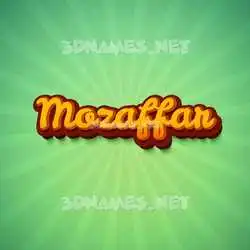 mozaffar in Green Rays style - 3D name wallpaper