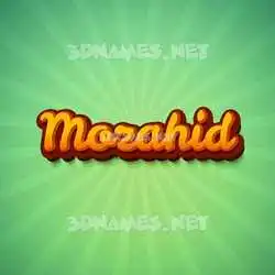 mozahid in Green Rays style - 3D name wallpaper