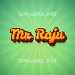 mr raju in Green Rays style - 3D name wallpaper