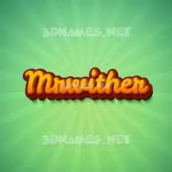 mrwither in Green Rays style - 3D name wallpaper