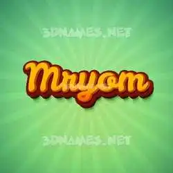 mryom in Green Rays style - 3D name wallpaper