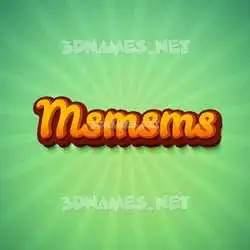 msmsms in Green Rays style - 3D name wallpaper