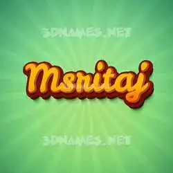 msritaj in Green Rays style - 3D name wallpaper