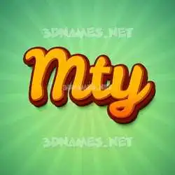 mty in Green Rays style - 3D name wallpaper