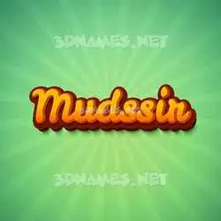 mudssir in Green Rays style - 3D name wallpaper