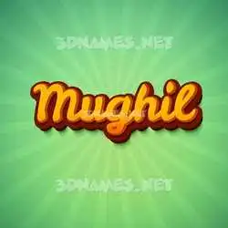mughil in Green Rays style - 3D name wallpaper