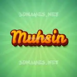 muhsin in Green Rays style - 3D name wallpaper