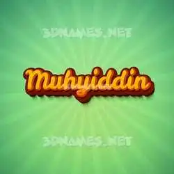 muhyiddin in Green Rays style - 3D name wallpaper