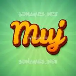 muj in Green Rays style - 3D name wallpaper