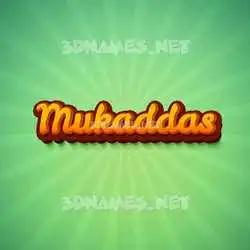 mukaddas in Green Rays style - 3D name wallpaper