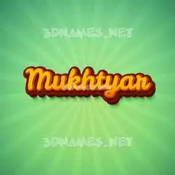 mukhtyar in Green Rays style - 3D name wallpaper