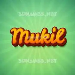 mukil in Green Rays style - 3D name wallpaper