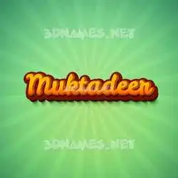 muktadeer in Green Rays style - 3D name wallpaper