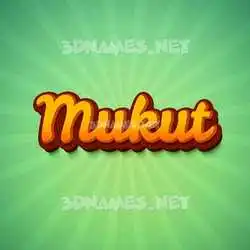mukut in Green Rays style - 3D name wallpaper