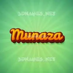 munaza in Green Rays style - 3D name wallpaper