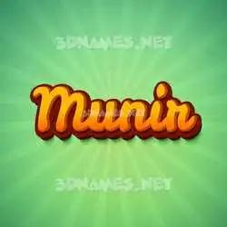 munir in Green Rays style - 3D name wallpaper