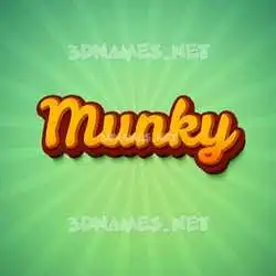 munky in Green Rays style - 3D name wallpaper