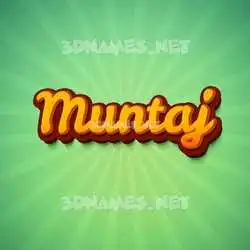 muntaj in Green Rays style - 3D name wallpaper