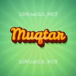 muqtar in Green Rays style - 3D name wallpaper