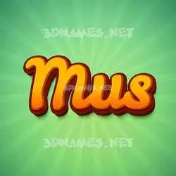 mus in Green Rays style - 3D name wallpaper