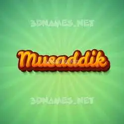 musaddik in Green Rays style - 3D name wallpaper