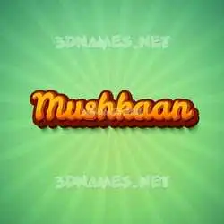 mushkaan in Green Rays style - 3D name wallpaper
