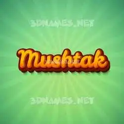 mushtak in Green Rays style - 3D name wallpaper