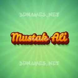mustak ali in Green Rays style - 3D name wallpaper