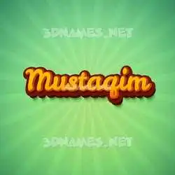 mustaqim in Green Rays style - 3D name wallpaper