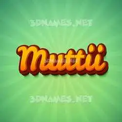 muttii in Green Rays style - 3D name wallpaper