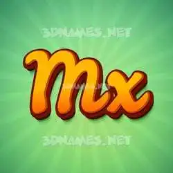 mx in Green Rays style - 3D name wallpaper