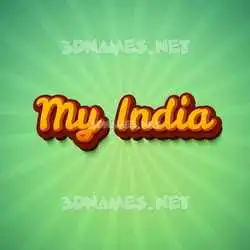 my india in Green Rays style - 3D name wallpaper