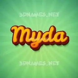 myda in Green Rays style - 3D name wallpaper