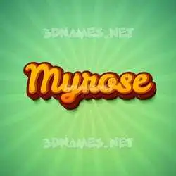 myrose in Green Rays style - 3D name wallpaper