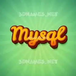 mysql in Green Rays style - 3D name wallpaper