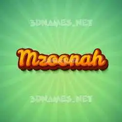 mzoonah in Green Rays style - 3D name wallpaper