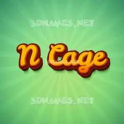 n cage in Green Rays style - 3D name wallpaper