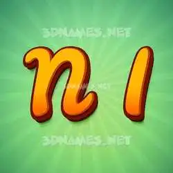 n i in Green Rays style - 3D name wallpaper