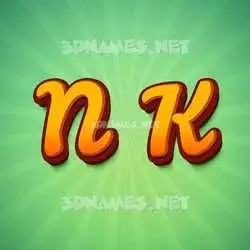 n k in Green Rays style - 3D name wallpaper