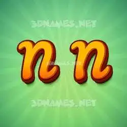 n n in Green Rays style - 3D name wallpaper