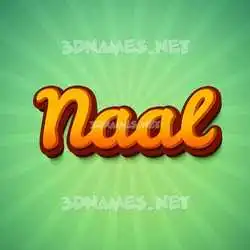 naal in Green Rays style - 3D name wallpaper