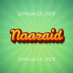 naazaid in Green Rays style - 3D name wallpaper
