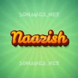 naazish in Green Rays style - 3D name wallpaper