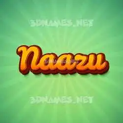 naazu in Green Rays style - 3D name wallpaper
