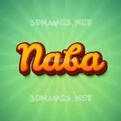 naba in Green Rays style - 3D name wallpaper