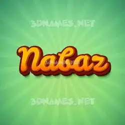nabaz in Green Rays style - 3D name wallpaper
