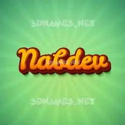 nabdev in Green Rays style - 3D name wallpaper